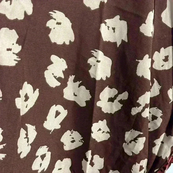 ODDY Kimono Long Bell Sleeve Open Front Peplum Cuff Multi Pattern Browns S - Picture 7 of 9